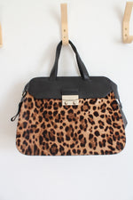 Kate Spade Adriana Leopard Hair & Black Leather Satchel Bag