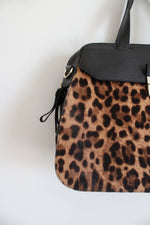 Kate Spade Adriana Leopard Hair & Black Leather Satchel Bag