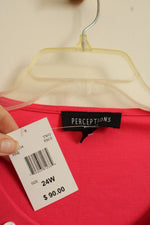 NEW Perceptions Women Pink Cropped Stretch Shrug with White Beading | 24