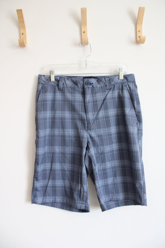 St. Andrews Of Scotland Blue Gray Plaid Shorts | 32