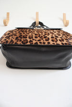 Kate Spade Adriana Leopard Hair & Black Leather Satchel Bag
