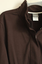 Hanes Active Style Brown Zip Sweatshirt with Tie | XXL