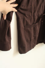 Hanes Active Style Brown Zip Sweatshirt with Tie | XXL