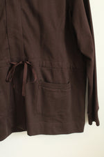 Hanes Active Style Brown Zip Sweatshirt with Tie | XXL