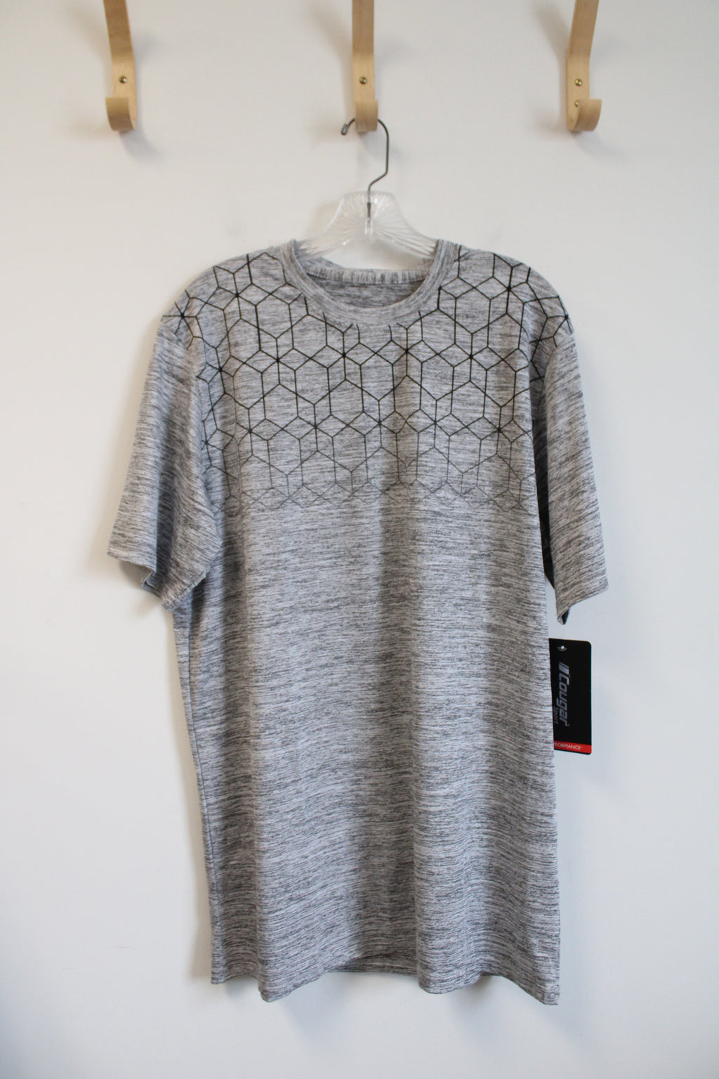 NEW Cougar Sport Gray & Black Patterned Athletic Shirt | XL