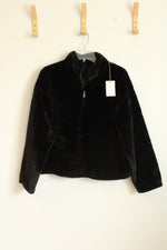 NEW A New Day Black Faux Fur Top Zip Jacket | S