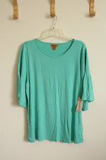 NEW Wrangler Teal Ruffle-sleeved Top | XL