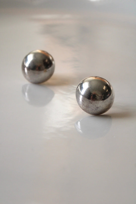Sterling Silver Circle Stud Earrings