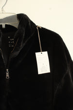 NEW A New Day Black Faux Fur Top Zip Jacket | S