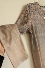 NEW Exclusive Navy Tan and Gray LS Printed Top | M