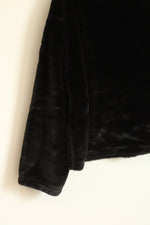 NEW A New Day Black Faux Fur Top Zip Jacket | S