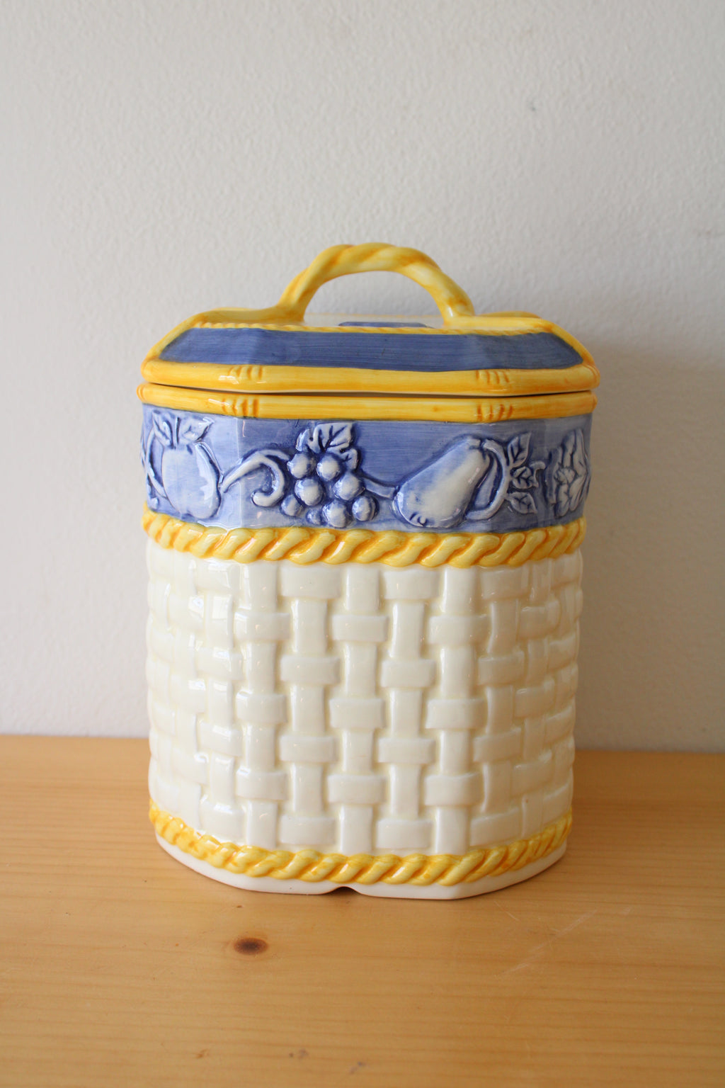 Vintage Basket Ceramic Cannister