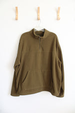 Goodfellow & Co. Olive Green 1/4 Zip Fleece Sweatshirt | XXL