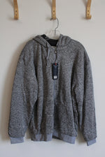 Seven Apparel Gray Sherpa Lined Hooded Jacket | L