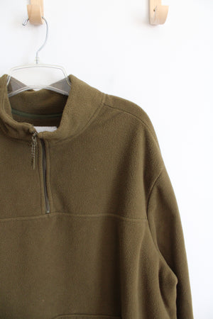 Goodfellow & Co. Olive Green 1/4 Zip Fleece Sweatshirt | XXL