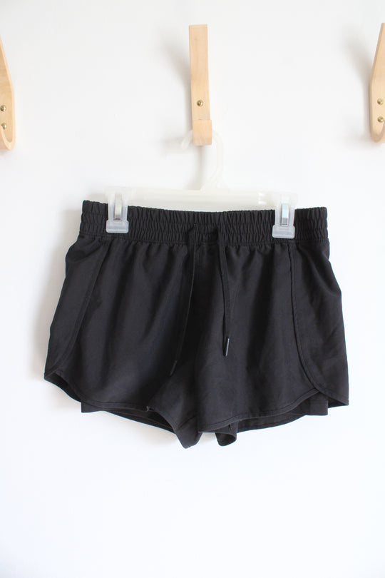 90 Degrees Black Athletic Shorts | Youth L (12)