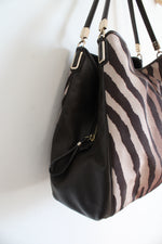 Coach Phoebe Madison Brown Zebra Print Shoulder Bag
