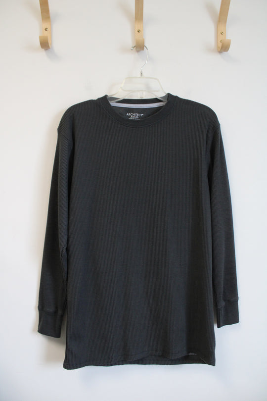 Architect Jean Co. Green Gray Waffle Knit Long Sleeved Shirt | M