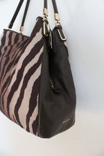Coach Phoebe Madison Brown Zebra Print Shoulder Bag