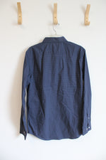 Old Navy Slim Fit Navy Polka Dot The Pro Signature Shirt | M