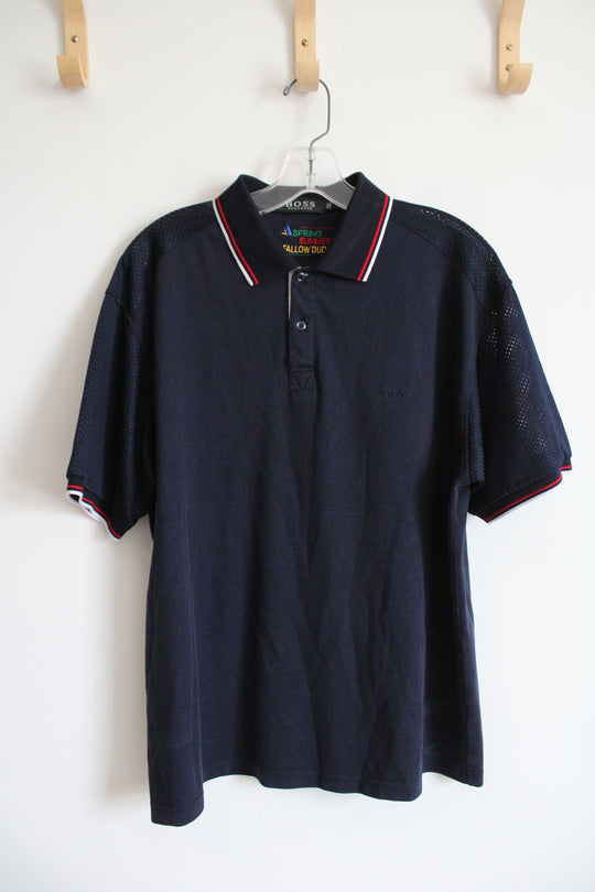 Hugo Boss Spring Summer Lie Fallow Dude Navy Striped Color Shirt | XXL