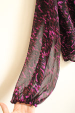 NEW Express Purple and Black LS Front Twist Blouse | XL