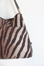 Coach Phoebe Madison Brown Zebra Print Shoulder Bag
