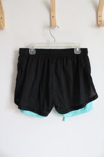 Black & Teal Athletic Shorts | Youth L