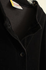 Hannah Anderson Black Velour Button Up Top | M