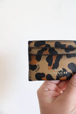 Coach Leather Animal Print Cardholder
