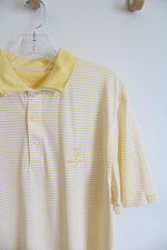 Cutter & Buck Yellow & White Striped Golf Polo | L