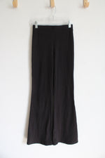 H&M Black Ribbed Flare Leg Pants | Youth 14