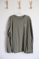 Life Is Good Green Santa Gnome Long Sleeved Shirt | XXL