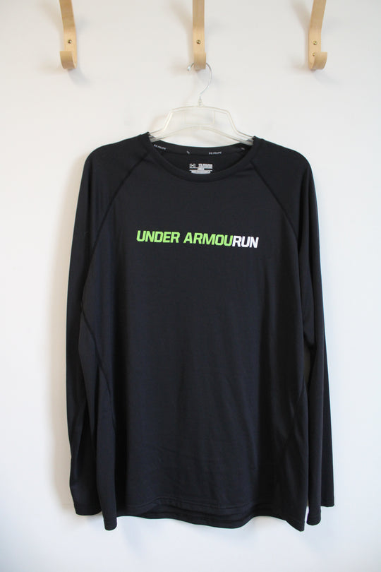 Under Armour Regular Fit Black Run Long Sleeved Shirt | 2XL