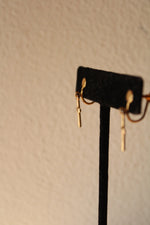 10K Yellow Gold Etched Cross Screwback Earrings