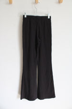 H&M Black Ribbed Flare Leg Pants | Youth 14