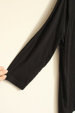 Talbots Black 3Q Sleeve Top with White Embroidered Neckline | M