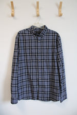 Banana Republic Untucked Fit Blue Plaid Button Down Shirt | XL