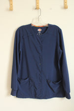 Dickies Long Sleeve Blue Scrub Top | S