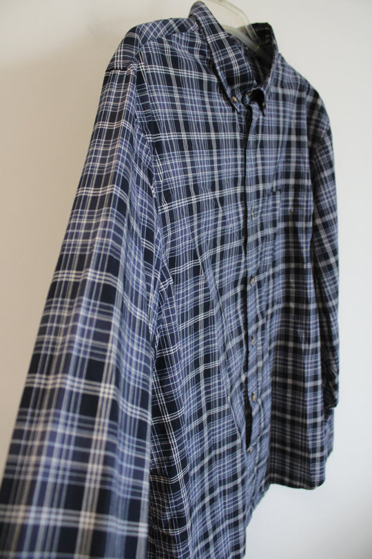 Banana Republic Untucked Fit Blue Plaid Button Down Shirt | XL