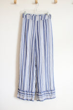 Express Blue and White Striped Pants | XS