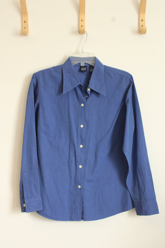 Gap Blue Button Up Shirt with Collar | M