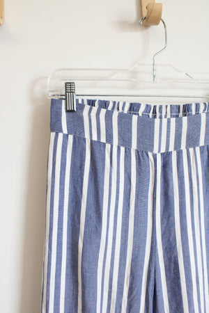 Express Blue and White Striped Pants | XS