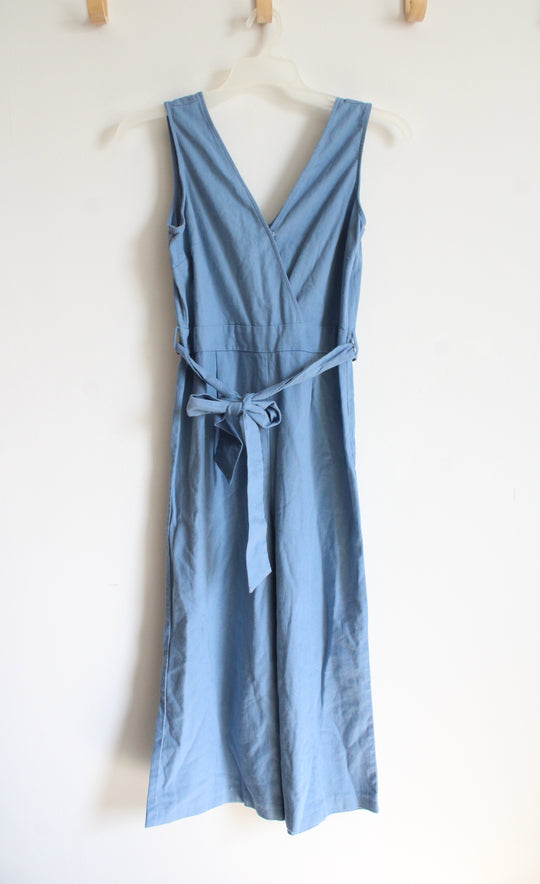 Shinestar Blue Linen Blend Jumpsuit | Youth L
