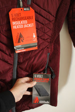 NEW Action Heat Maroon 5V Rechargeable Insulated Heated Jacket | S