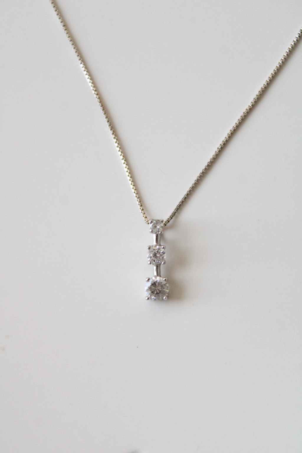Sterling Silver 3 Stone Necklace