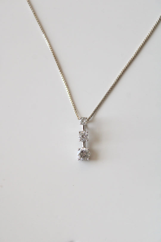 Sterling Silver 3 Stone Necklace