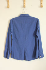 Gap Blue Button Up Shirt with Collar | M