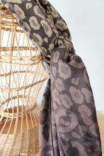 Coach Ombre Brown Leopard Print Merino Wool Fringe Scarf