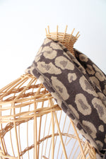 Coach Ombre Brown Leopard Print Merino Wool Fringe Scarf